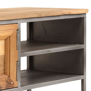 vidaXL Meuble TV en teck recyclé et acier 120x30x40 cm