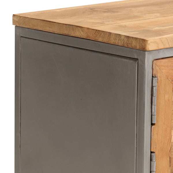 vidaXL Meuble TV en teck recyclé et acier 120x30x40 cm