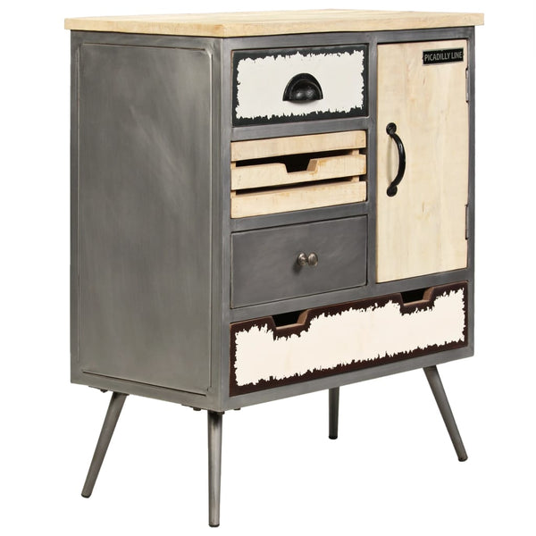 Sideboard Massivholz Mango und Stahl 65x33x76 cm