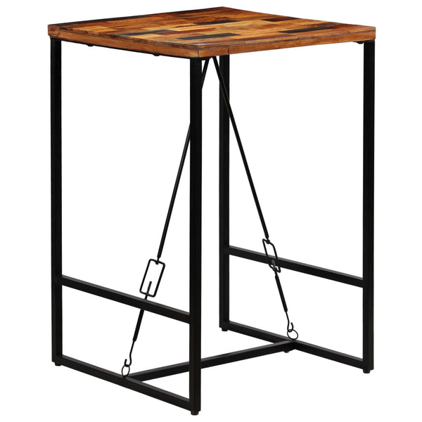 vidaXL Table de bar en bois de récupération massif 70x70x106 cm