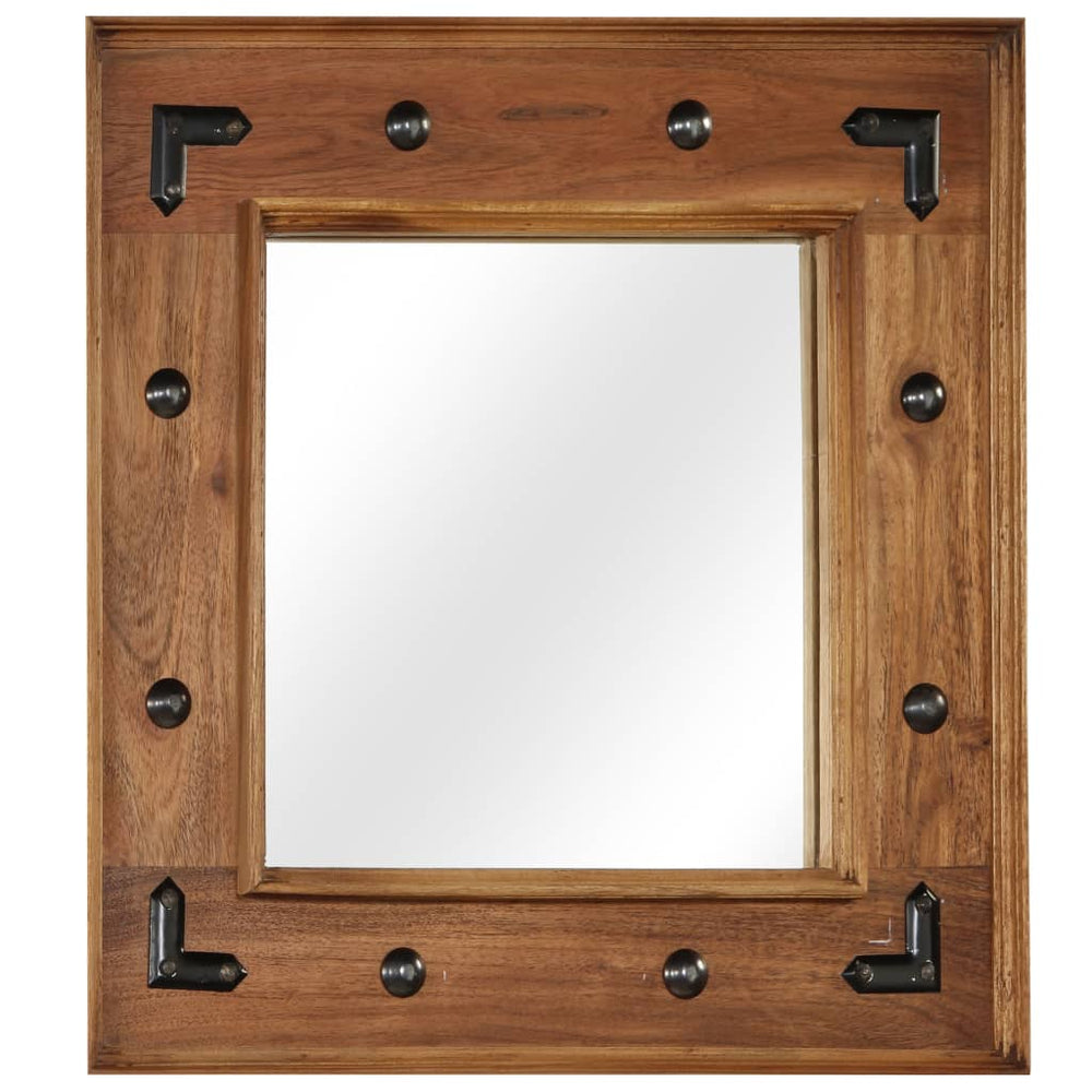 vidaXL Miroir en bois d'acacia massif 50x50 cm