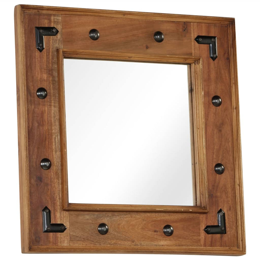 vidaXL Miroir en bois d'acacia massif 50x50 cm