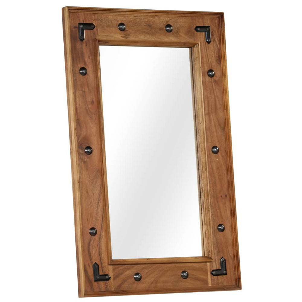 vidaXL Miroir en bois d'acacia massif 50x80 cm
