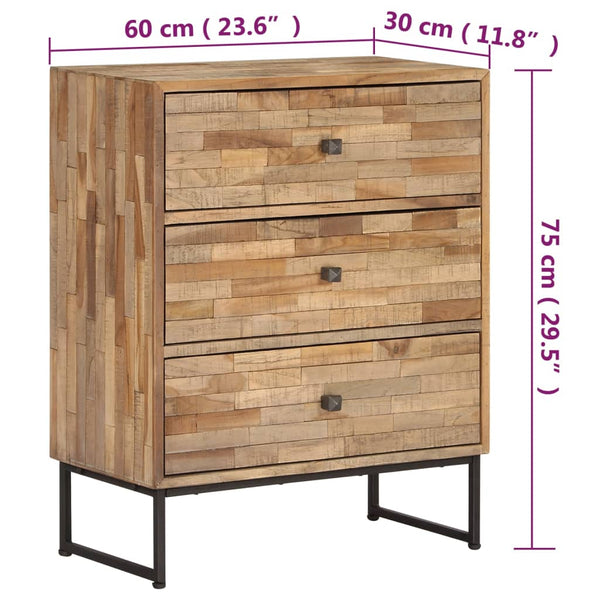 Sideboard Recyceltes Teakholz 60x30x75 cm