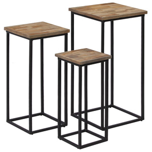 Beistelltisch-Set 3-tlg. Recyceltes Teak