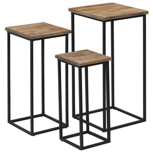 Beistelltisch-Set 3-tlg. Recyceltes Teak