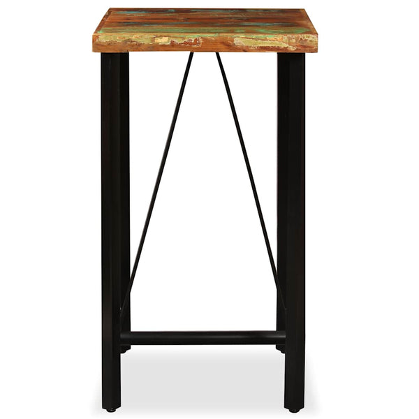 3-tlg. Bar-Set Altholz Massiv und Echtleder