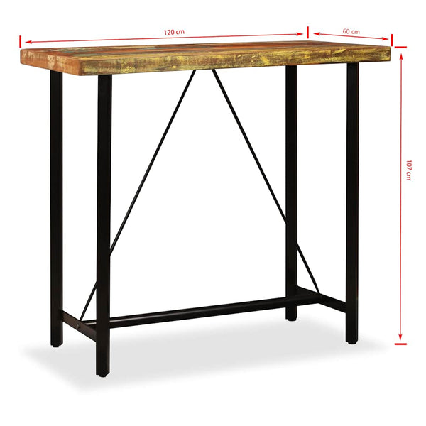 5-tlg. Bar-Set Altholz Massiv, Echtleder und Canvas