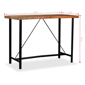 7-tlg. Bar-Set Altholz Massiv und Echtleder