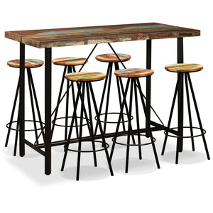7-tlg. Bar-Set Altholz Massiv