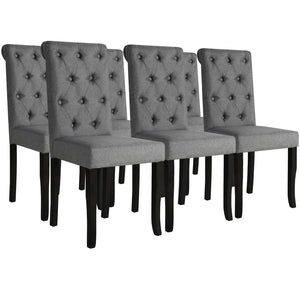 vidaXL Chaises de salle à manger 6 pcs Tissu gris foncé