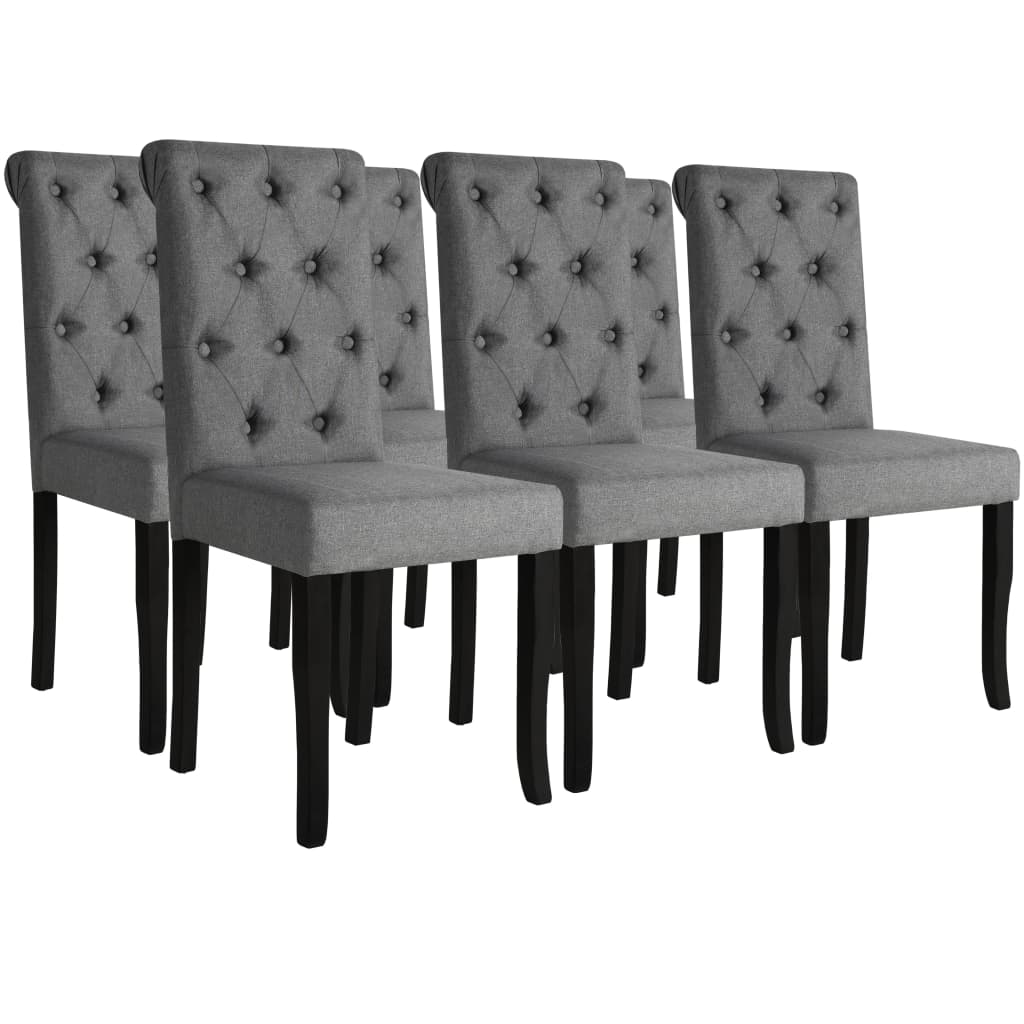 vidaXL Chaises de salle à manger 6 pcs Tissu gris foncé
