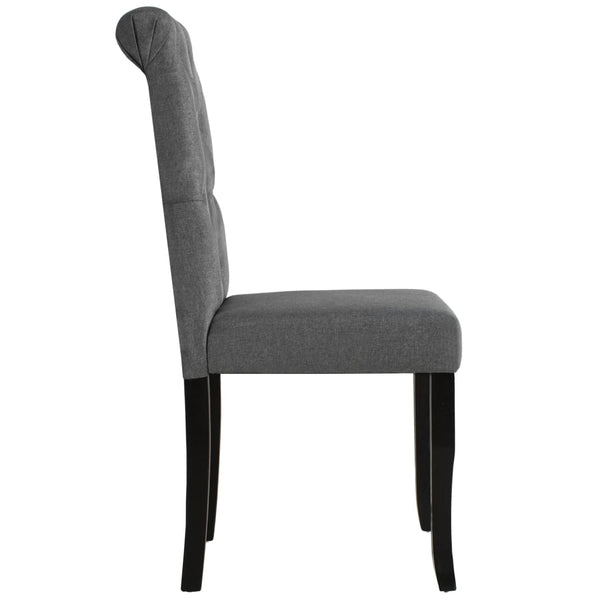 vidaXL Chaises de salle à manger 6 pcs Tissu gris foncé