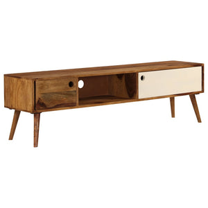 vidaXL Meuble TV 140x30x40 cm Bois d'acacia massif