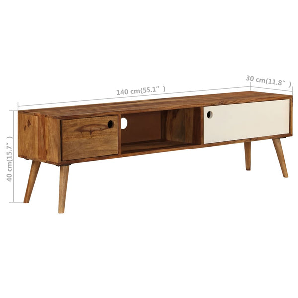 vidaXL Meuble TV 140x30x40 cm Bois d'acacia massif