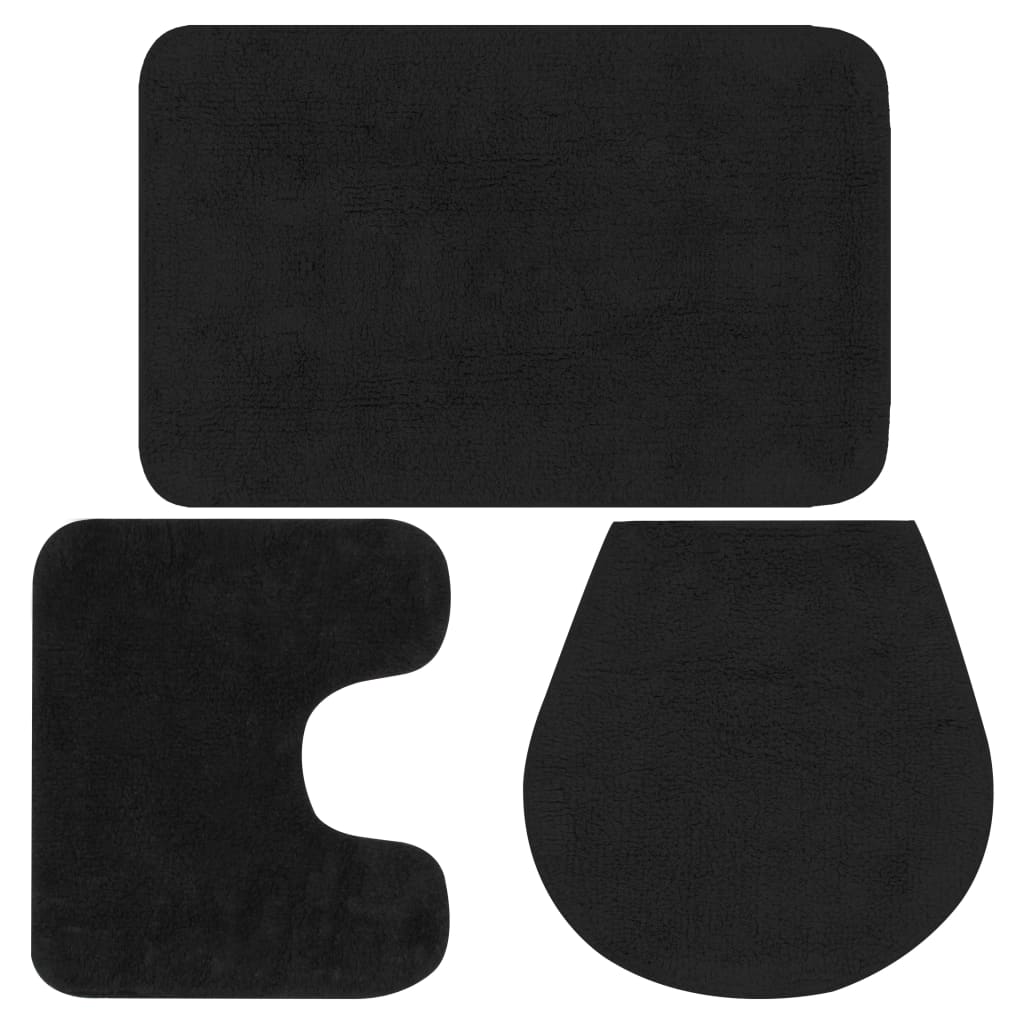 vidaXL Ensemble de tapis de bain 3 pièces Tissu Anthracite