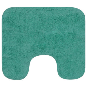 vidaXL Tapis de bain 3 pièces en tissu Turquoise