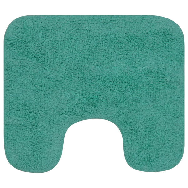 vidaXL Tapis de bain 3 pièces en tissu Turquoise