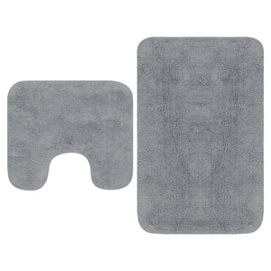 vidaXL Ensemble de tapis de bain 2 pcs Tissu Gris