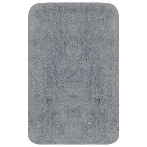 vidaXL Ensemble de tapis de bain 2 pcs Tissu Gris