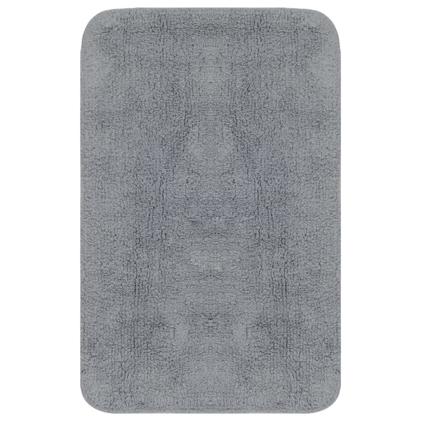 vidaXL Ensemble de tapis de bain 2 pcs Tissu Gris