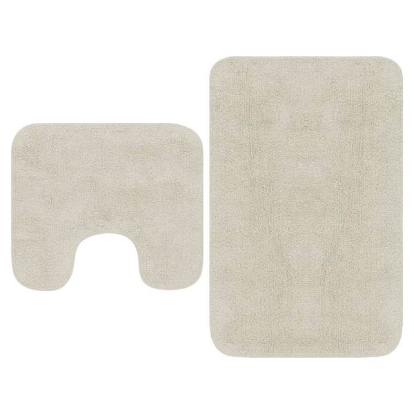 vidaXL Ensemble de tapis de bain 2 pcs Tissu Blanc