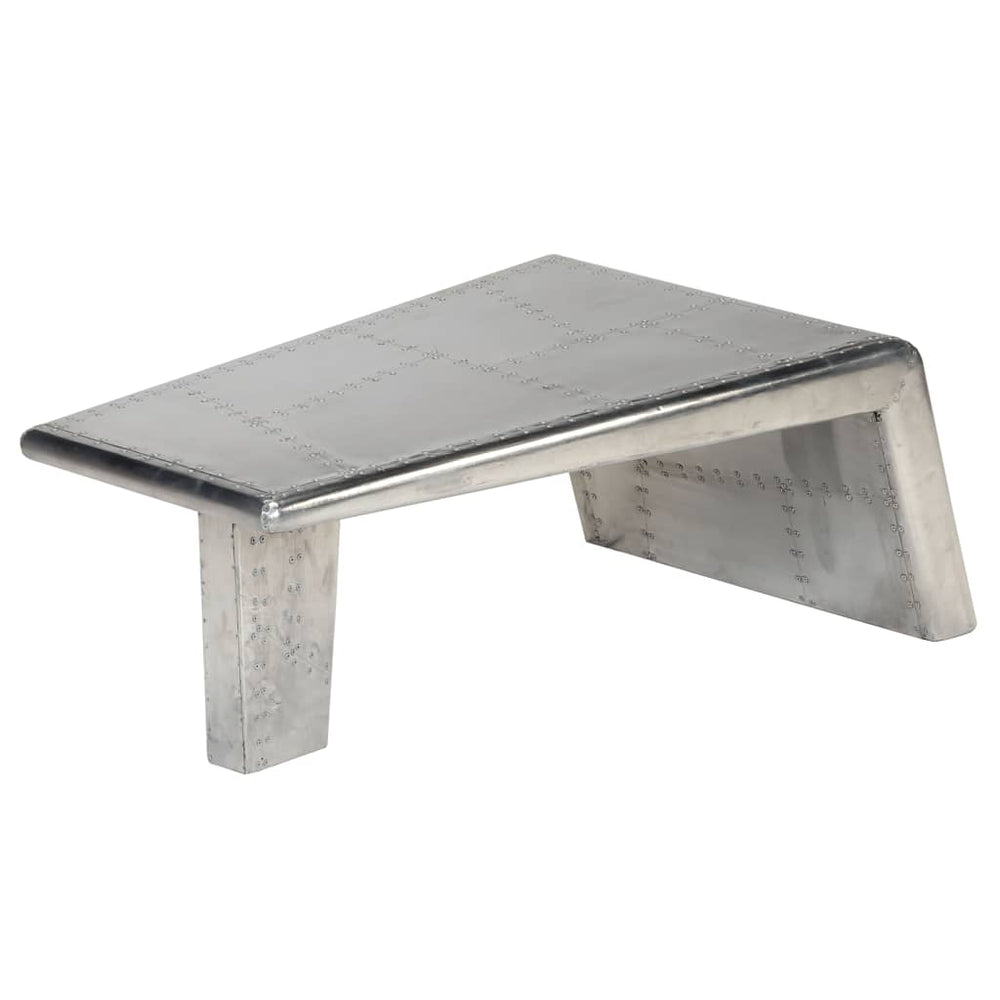 vidaXL Table basse aviateur aluminium style avion vintage