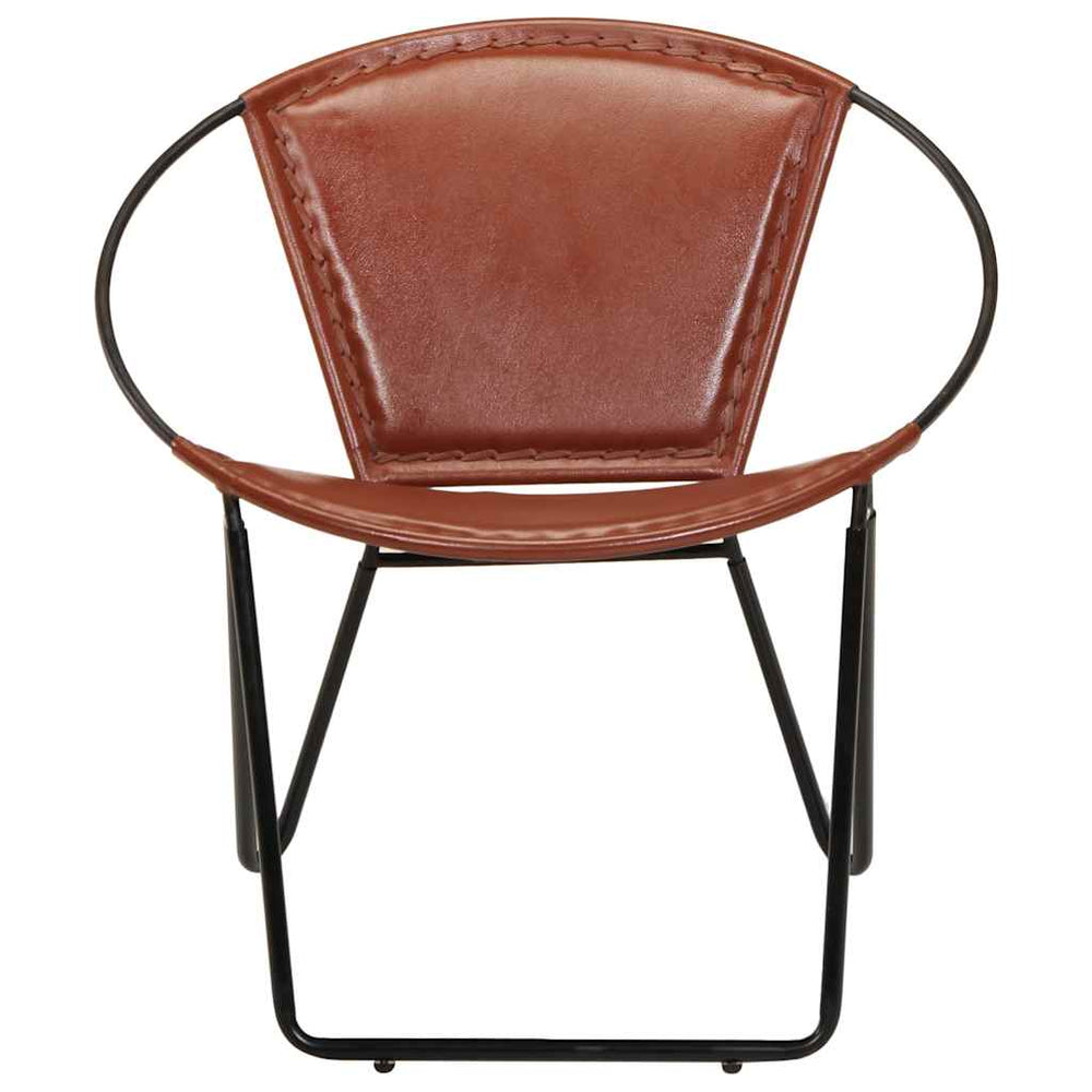 vidaXL Chair Brown Genuine Leather
