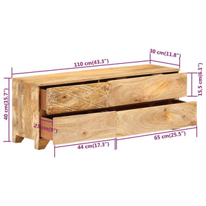 TV-Schrank Massivholz Mango 110x30x40 cm