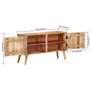 vidaXL Buffet en bois de manguier massif 110x30x60 cm