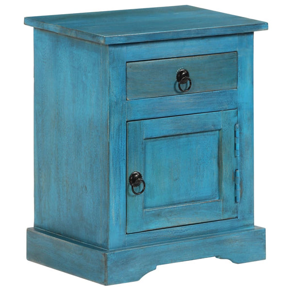 Nachttisch Massivholz Mango 40x30x50 cm Blau