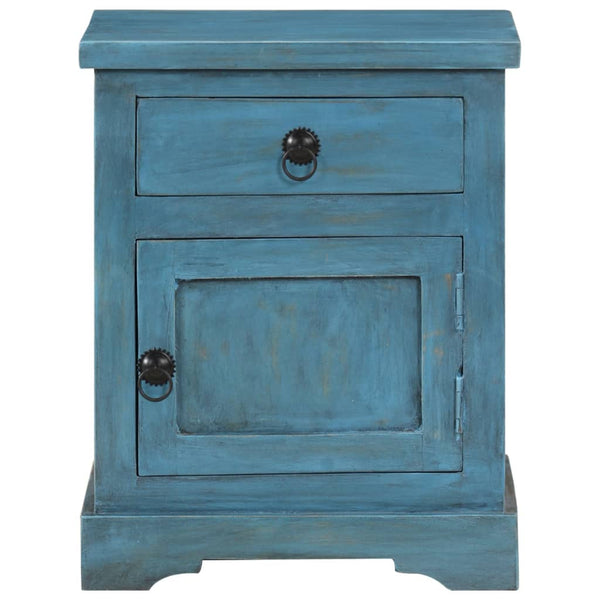 Nachttisch Massivholz Mango 40x30x50 cm Blau
