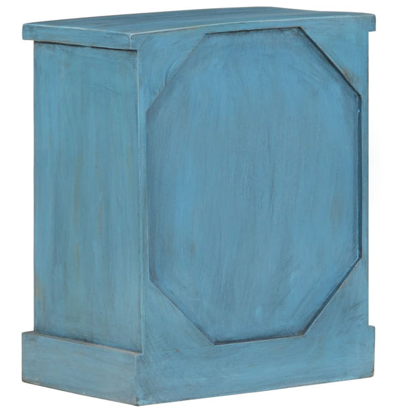 Nachttisch Massivholz Mango 40x30x50 cm Blau