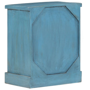 Nachttisch Massivholz Mango 40x30x50 cm Blau