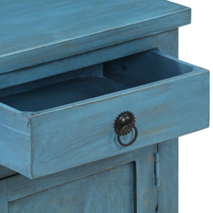 Nachttisch Massivholz Mango 40x30x50 cm Blau