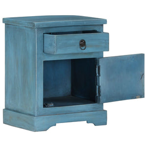 Nachttisch Massivholz Mango 40x30x50 cm Blau
