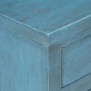 Nachttisch Massivholz Mango 40x30x50 cm Blau
