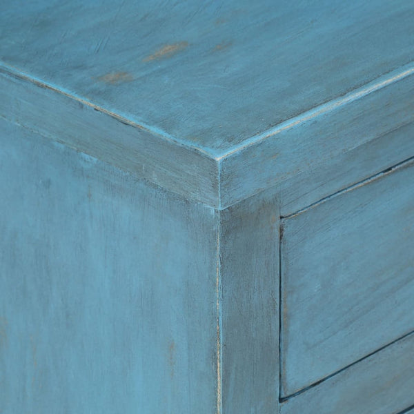 Nachttisch Massivholz Mango 40x30x50 cm Blau
