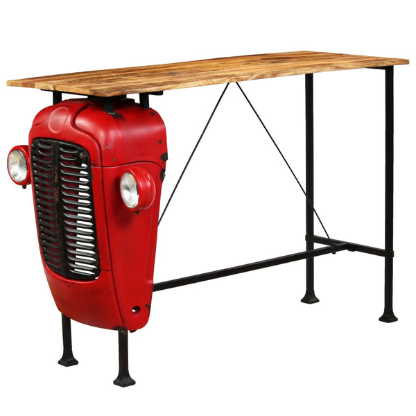 Bartisch Traktor Massivholz Mango Rot 60x150x107 cm