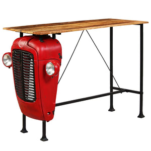 Bartisch Traktor Massivholz Mango Rot 60x150x107 cm