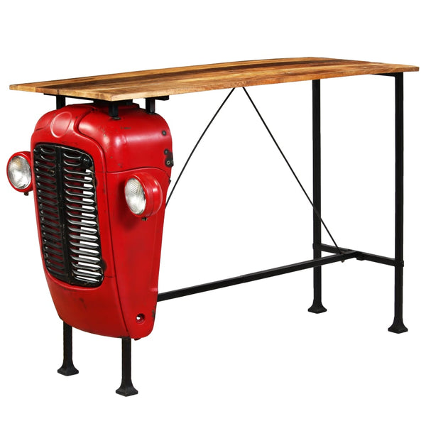 Bartisch Traktor Massivholz Mango Rot 60x150x107 cm