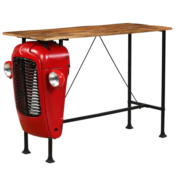 Bartisch Traktor Massivholz Mango Rot 60x150x107 cm