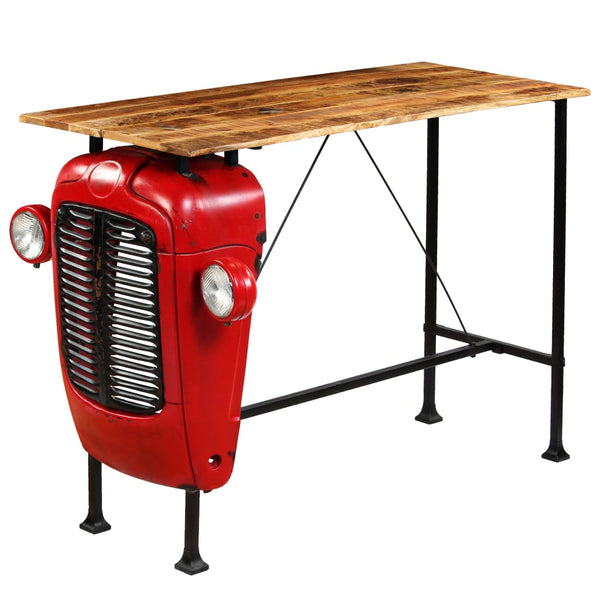 Bartisch Traktor Massivholz Mango Rot 60x150x107 cm