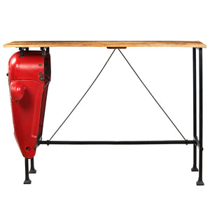Bartisch Traktor Massivholz Mango Rot 60x150x107 cm