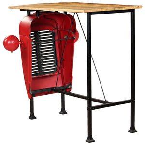Bartisch Traktor Massivholz Mango Rot 60x150x107 cm