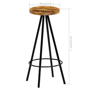 vidaXL Tabourets de bar 2 pcs Bois de manguier massif