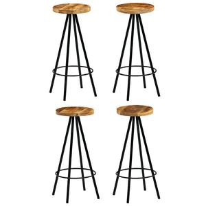 vidaXL Tabourets de bar 4 pcs Bois de manguier massif