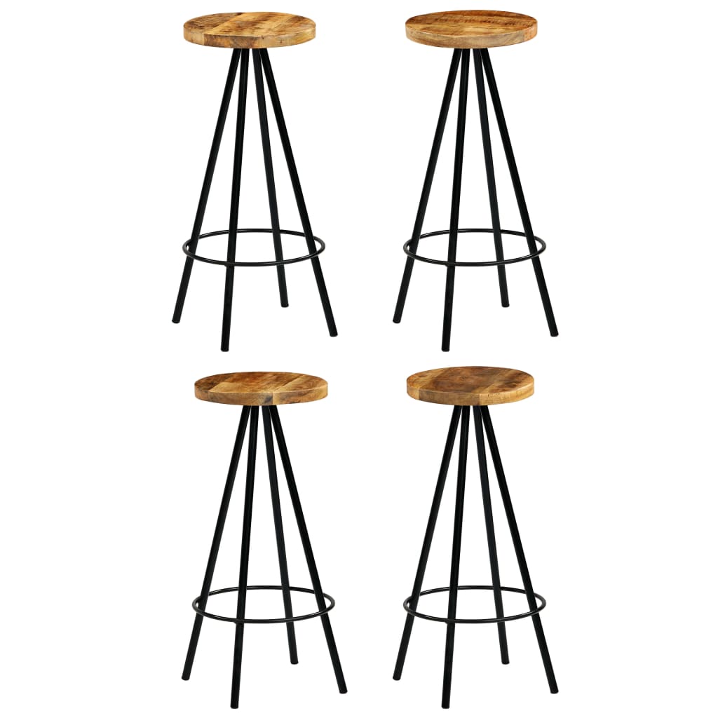 vidaXL Tabourets de bar 4 pcs Bois de manguier massif