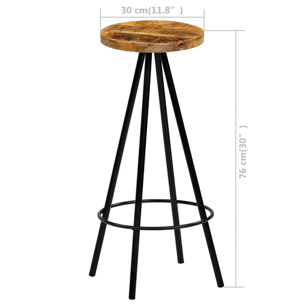 vidaXL Tabourets de bar 4 pcs Bois de manguier massif