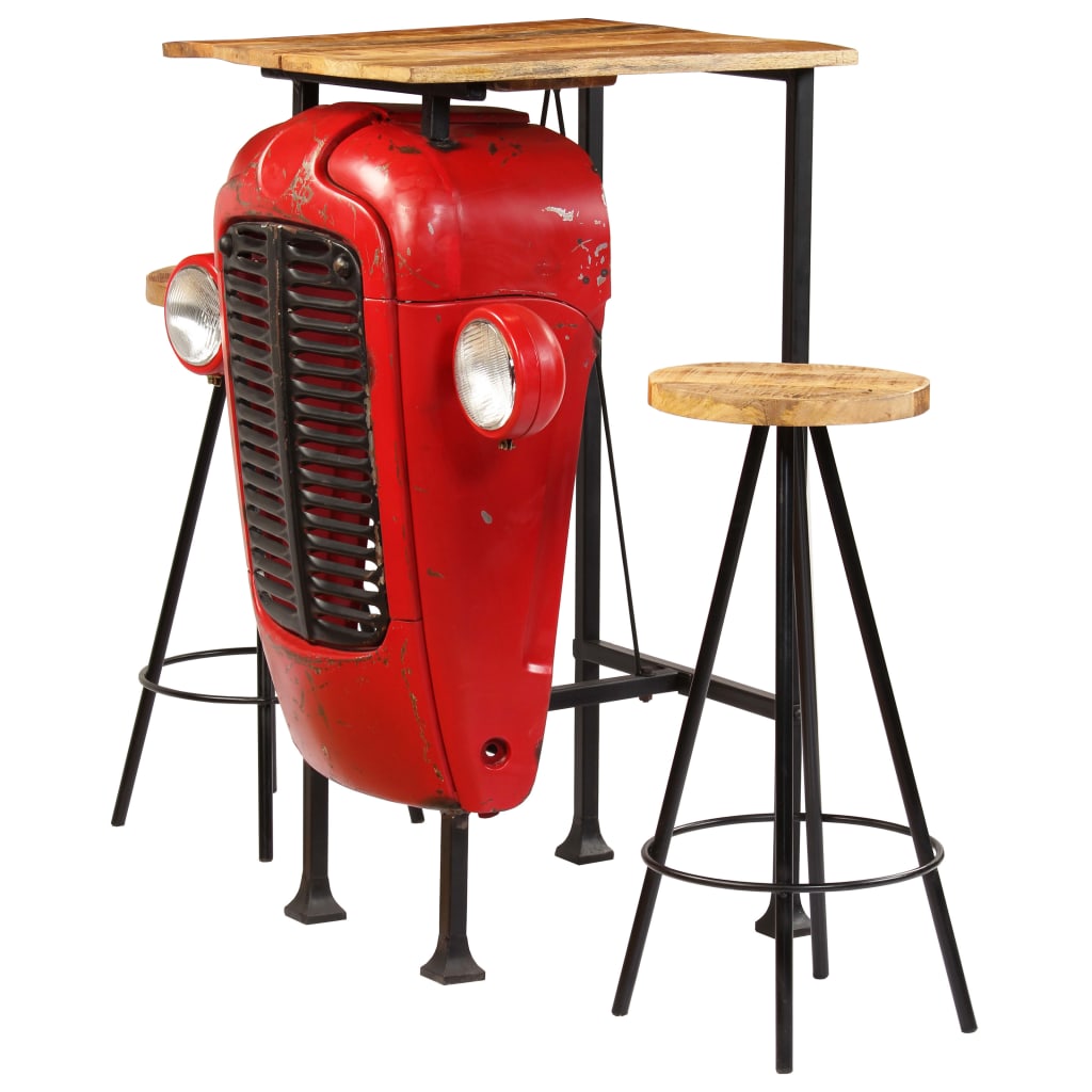 Bar-Set 3-tlg. Massivholz Mango 60×60×107 cm